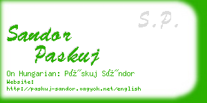 sandor paskuj business card